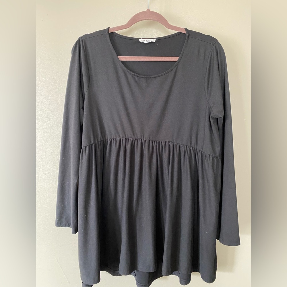 Zenana black long sleeved empire wasted shirt
